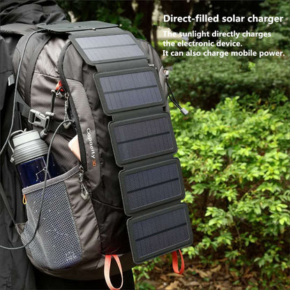 Cargador Solar 10W 5V 2.1A con 4 Paneles Solares con salida USB portátiles especial para smarthphones